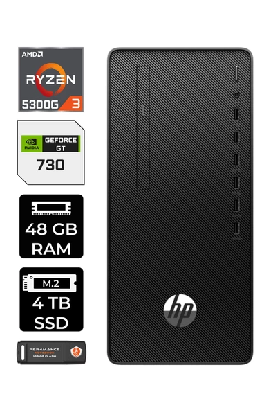 HP PRO TOWER 295 G9 E6D391EA445 R3 5300G 48GB RAM 4TB SSD GT730 4GB W11P MASAÜSTÜ BİLGİSAYAR ürün görseli