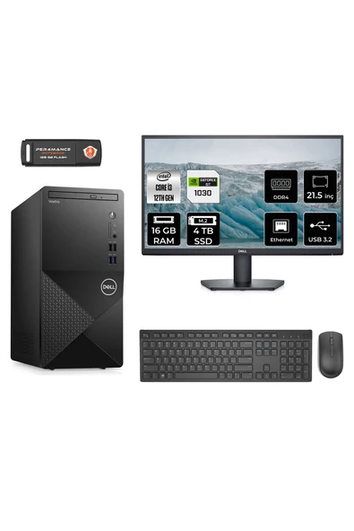 Dell VOSTRO 3910 MN35633910D465 i3 12100 16GB RAM 4TB SSD GT1030 4GB 21.5" FDOS MASAÜSTÜ PC