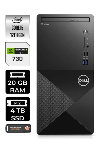 Dell VOSTRO i5 12400 20GB RAM 4TB SSD GT730/4GB FDOS N7519VDT3910 & MASAÜSTÜ PC & PER4 BELLEK