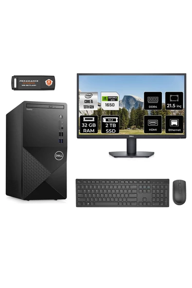Dell VOSTRO 3020 MN4603020D629 i5 13400 32GB RAM 2TB SSD GTX1650 4GB 21.5" FDOS MASAÜSTÜ PC