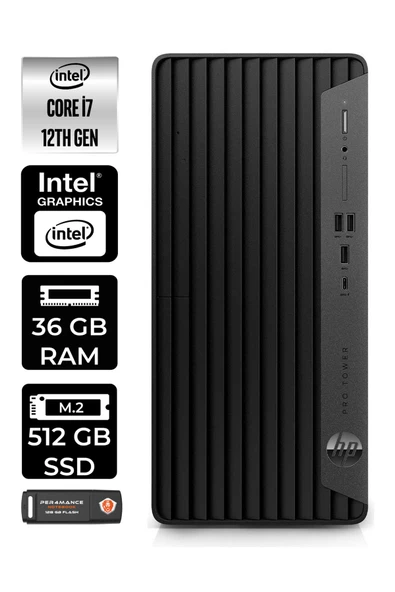 HP PRO TOWER 400 G9 E6U3M9EA032 i7 12700 36GB RAM 512GB SSD FDOS MASAÜSTÜ BİLGİSAYAR ürün görseli