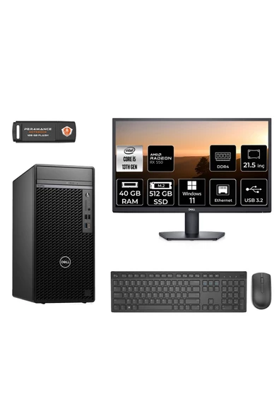 Dell OPTILEX 7010 MNO7010D237 i5 13500 40GB RAM 512GB SSD RX550 4GB 21.5" W11H MASAÜSTÜ PC ürün görseli