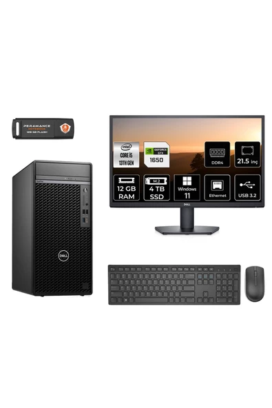 Dell OPTILEX 7010 MNO7010D660 i5 13500 12GB RAM 4TB SSD GTX1650 4GB 21.5" W11H MASAÜSTÜ PC ürün görseli