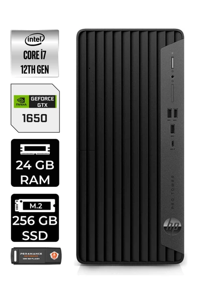 HP PRO TOWER 400 G9 E6U3M9EA671 i7 12700 24GB RAM 256GB SSD GTX1650 4GB W11H MASAÜSTÜ BİLGİSAYAR