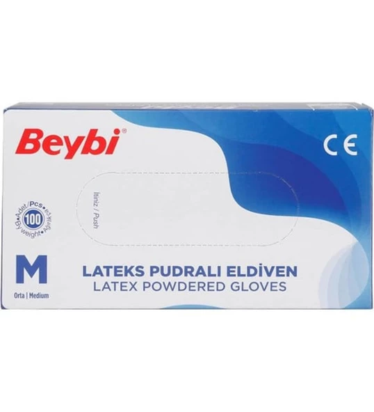 BEYBİ PUDRALI LATEKS ELDİVEN 100 ADET M BOY - Resim 2