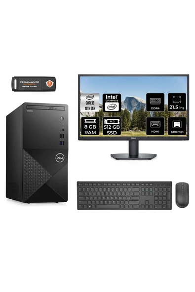 Dell VOSTRO 3020 MN5403020D002 i5 13400 8GB RAM 512GB SSD 21.5" FDOS MASAÜSTÜ PC ürün görseli