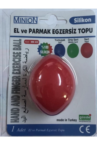 Minion El Ve Parmak Egzersiz Topu Kırmızı Sert