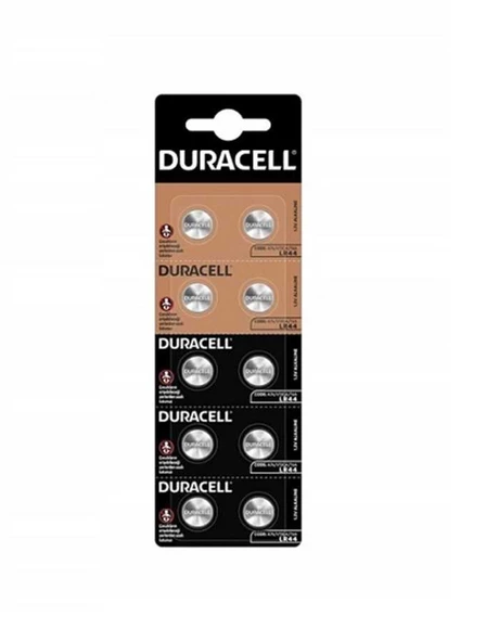 Duracell Düğme Pil LR44 10'lu 1.5 Volt