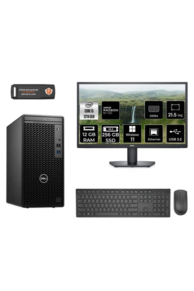 Dell OPTILEX 3000 MNO3000D256 i5 12500 12GB RAM 256GB SSD RX550 4GB 21.5" W11P MASAÜSTÜ PC
