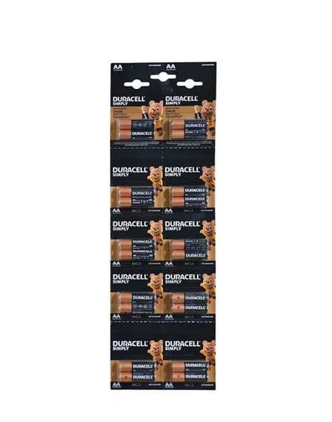 Duracell 20'li AA Alkaline Kalem Pil 10x2li Blister