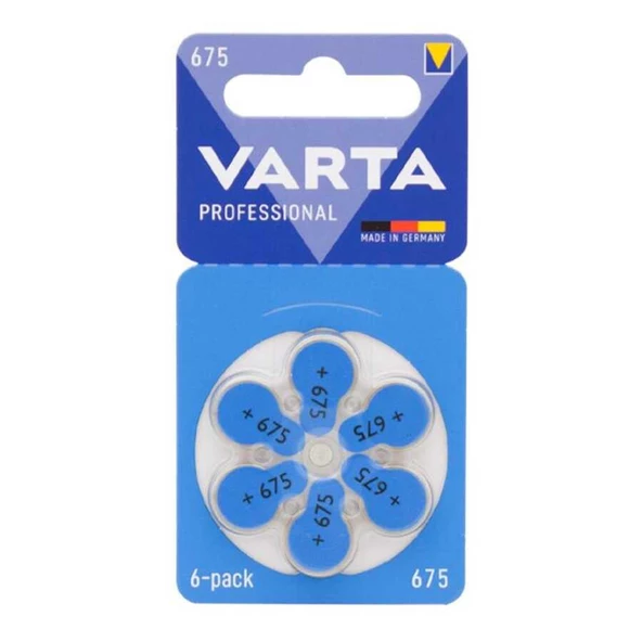 Varta 675 Numara Kulaklık İşitme Cihazı Pili (6'lı Paket)