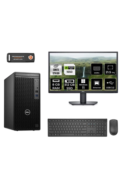 Dell OPTILEX 3000 MNO3000D652 i5 12500 8GB RAM 512GB SSD GTX1650 4GB 21.5" W11H MASAÜSTÜ PC