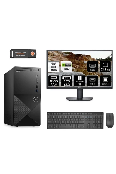 Dell VOSTRO 3910 MN75983910D708 i7 12700 12GB RAM 1TB SSD GTX1650 4GB 21.5" W11P MASAÜSTÜ PC ürün görseli 1