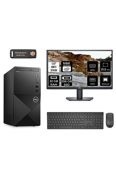 Dell VOSTRO 3910 MN753910D026 i7 12700 32GB RAM 256GB SSD 21.5" FDOS MASAÜSTÜ PC ürün görseli 1