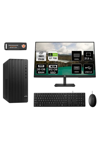 HP PRO TOWER 290 G9 MA1EAD317 İ3 12100 20GB RAM 512GB SSD GT730 4GB 21.5" FDOS MASAÜSTÜ PC