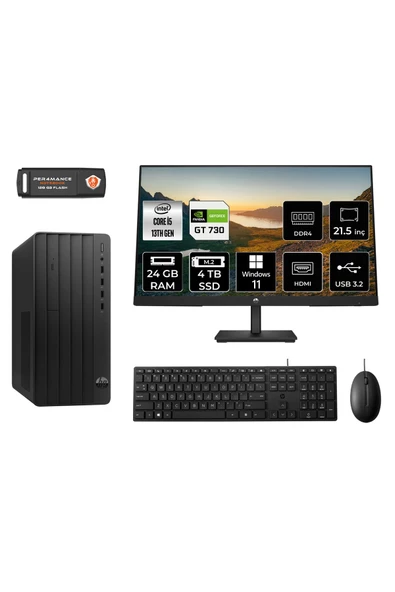 HP PRO TOWER 290 G9 MW9ESD425 i5 13500 24GB RAM 4TB SSD GT730 4GB 21.5" W11P MASAÜSTÜ PC