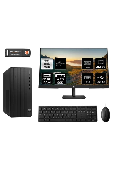 HP PRO TOWER 290 G9 MW9ESD180 i5 13500 32GB RAM 4TB SSD RX550 4GB 21.5" FDOS MASAÜSTÜ PC