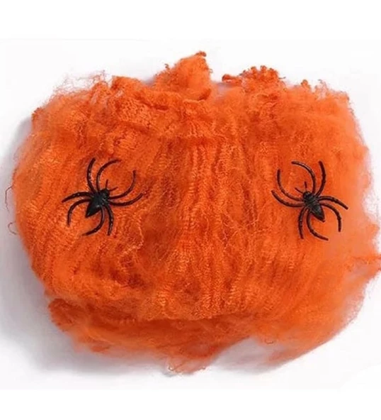 Halloween Pamuklu Örümcek Ağı 20 Gr Turuncu ürün görseli 1