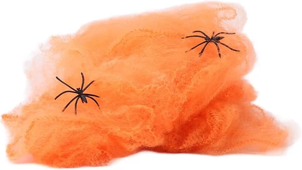 Halloween Pamuklu Örümcek Ağı 20 Gr Turuncu - Resim 5