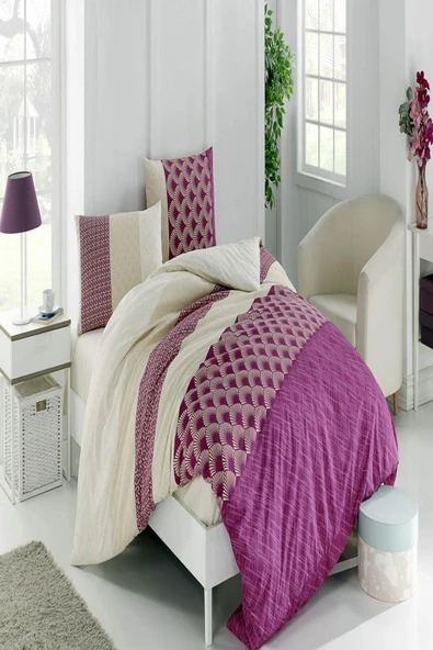 Kristal Çift Kişilik Light Nevresim Takımı Nil Mürdüm - 2