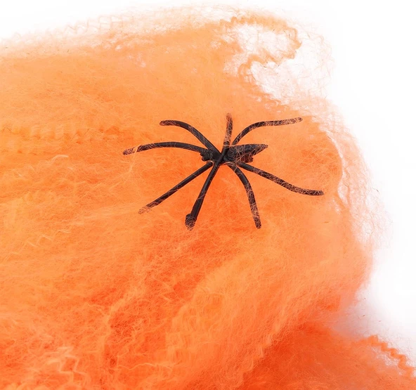 Halloween Pamuklu Örümcek Ağı 20 Gr Turuncu - Resim 4