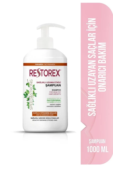 Restorex Sağlıklı Uzama Etkili Kuru ve Yıpranmış Saçlar için Şampuan 1000 ml