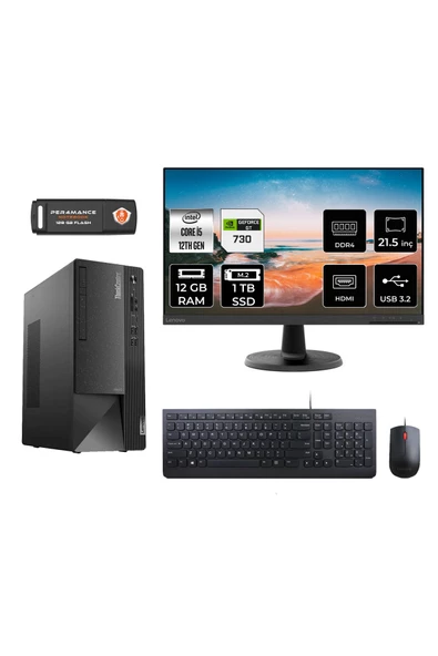 LENOVO Neo 50T M0MJTXD308 i5 12400 12GB RAM 1TB SSD GT730 4GB 21.5" FDOS MASAÜSTÜ PC