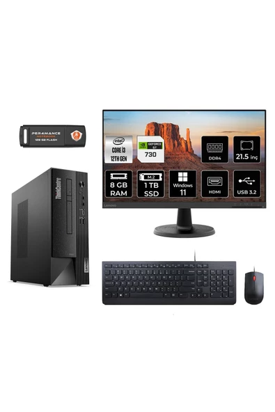 LENOVO Neo 50S M02VTXD403 i3 12100 8GB RAM 1TB SSD GT730 4GB 21.5" W11P MASAÜSTÜ PC ürün görseli