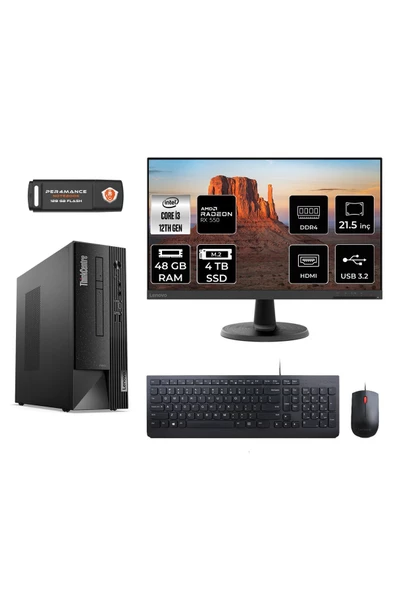 LENOVO Neo 50S M02VTXD195 i3 12100 48GB RAM 4TB SSD RX550 4GB 21.5" FDOS MASAÜSTÜ PC