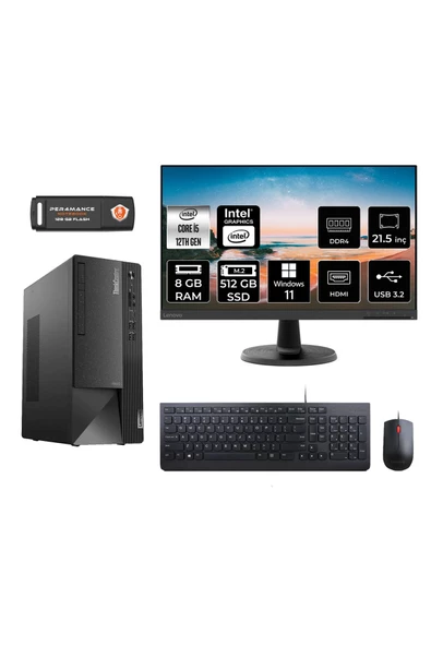 LENOVO Neo 50T M0BJTXD052 i5 12400 8GB RAM 512GB SSD 21.5" W11H MASAÜSTÜ PC