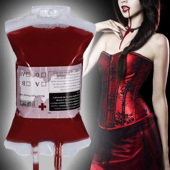 Halloween Yapay Kan Kordonlu serum Seti 250Ml - 4