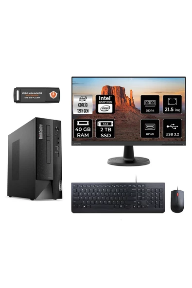 LENOVO Neo 50S M02VTXD039 i3 12100 40GB RAM 2TB SSD 21.5" FDOS MASAÜSTÜ PC ürün görseli
