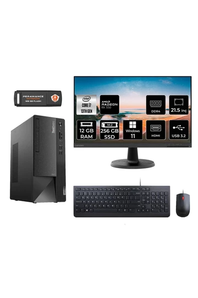LENOVO Neo 50T M08TRD256 i7 13700 12GB RAM 256GB SSD RX550 4GB 21.5" W11P MASAÜSTÜ PC ürün görseli