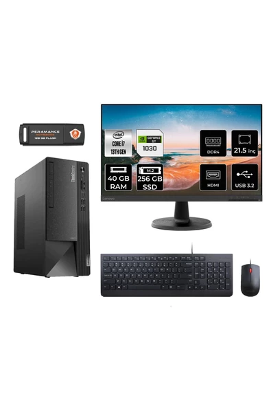 LENOVO Neo 50T M08TRD486 i7 13700 40GB RAM 256GB SSD GT1030 4GB 21.5" FDOS MASAÜSTÜ PC