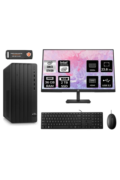 HP PRO TOWER 290 G9 AE6D3A1EAS034 İ3 12100 36GB RAM 2TB SSD 23.8" FDOS MASAÜSTÜ PC ürün görseli