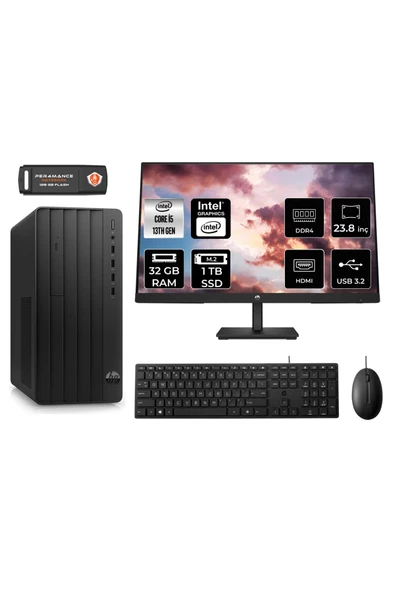 HP PRO TOWER 290 G9 AE8T2W9ESS028 i5 13500 32GB RAM 1TB SSD 23.8" FDOS MASAÜSTÜ PC ürün görseli 1