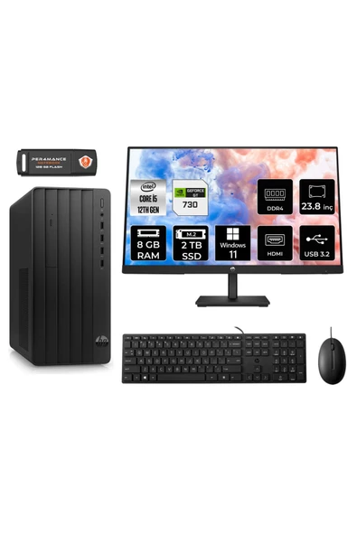 HP PRO TOWER 290 G9 AE6D3A5EAS404 i5 12500 8GB RAM 2TB SSD GT730 4GB 23.8" W11P MASAÜSTÜ PC