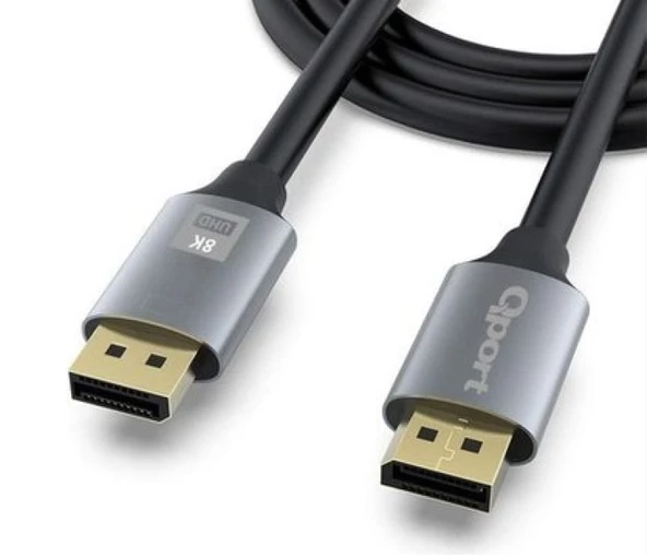 QPORT Q-DP14 1.8M DISPLAY PORT 1.4V KABLO 1.8 METRE DİSPLAY DİSPLAY KABLO 4K 144HZ-8K 60HZ - 2