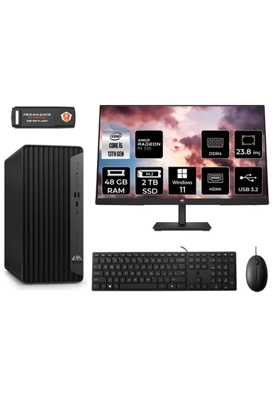 HP PRO TOWER 290 G9 AE8T2W9ESS294 i5 13500 48GB RAM 2TB SSD RX550 4GB 23.8" W11P MASAÜSTÜ PC