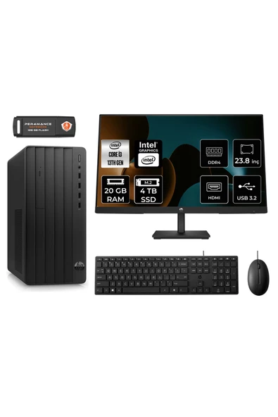 HP PRO TOWER 290 G9 AE8T2X0ESS020 i3 13100 20GB RAM 4TB SSD 23.8" FDOS MASAÜSTÜ BİLGİSAYAR