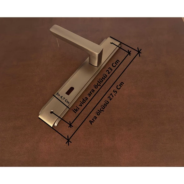 Bella Antik Sarı Lüx Zamak Aynalı Oda Kapı Kolu 1 Takım - Resim 2