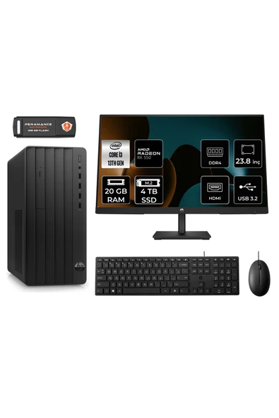HP PRO TOWER 290 G9 AE8T2X0ESS170 i3 13100 20GB RAM 4TB SSD RX550 4GB 23.8" FDOS MASAÜSTÜ BİLGİSAYAR