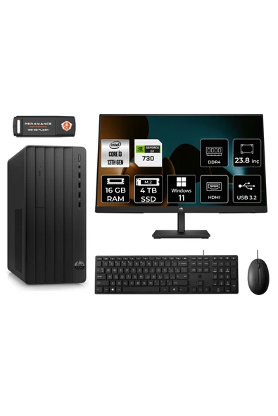 HP PRO TOWER 290 G9 AE8T2X0ESS415 i3 13100 16GB RAM 4TB SSD GT730 4GB 23.8" W11P MASAÜSTÜ BİLGİSAYAR