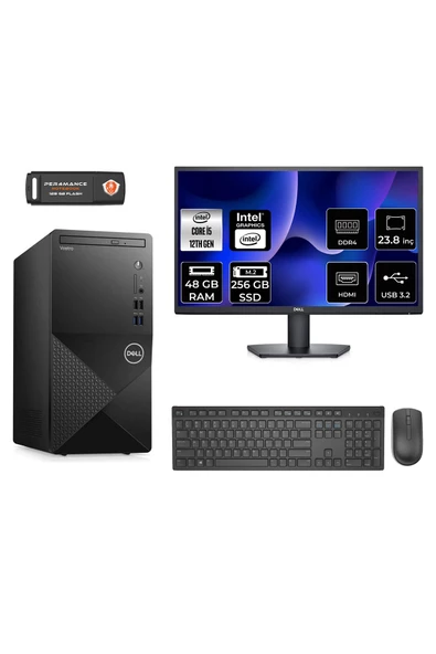 Dell VOSTRO 3910 AE3910S041 i5 12400 48GB RAM 256GB SSD 23.8" FDOS MASAÜSTÜ BİLGİSAYAR