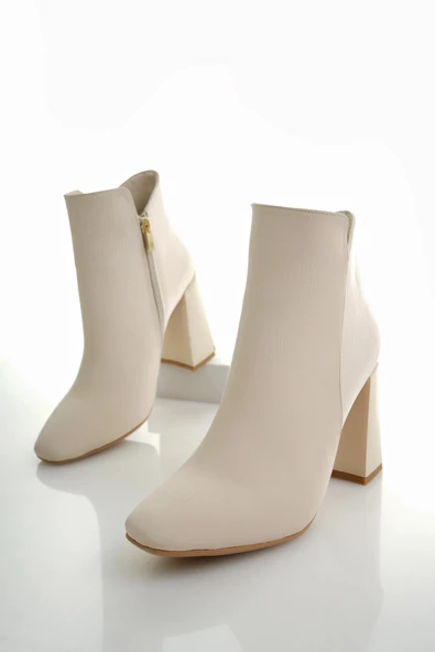 Muggo ELODİE Garantili V Kesim Kalın Topuklu Kadın Bot - 9