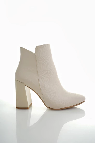 Muggo ELODİE Garantili V Kesim Kalın Topuklu Kadın Bot - 8