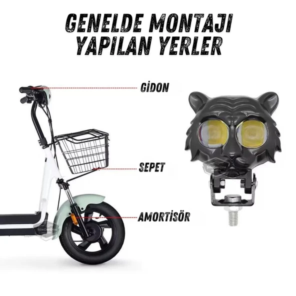 Kedi Göz Sis Farı Çift Renk Sarı-Beyaz 9-60V Araç Motosiklet Off Road Led Lamba Delici Yayıcı Projektör 50W Metal Arazi Çalışma Lambası 1 Adet - 9
