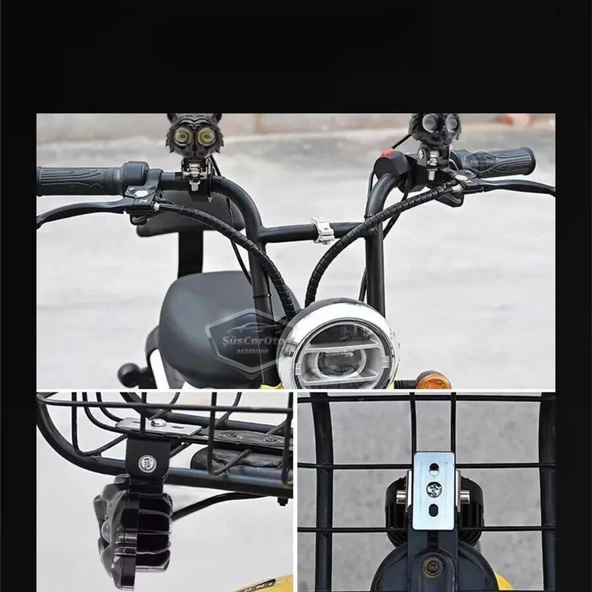 Kedi Göz Sis Farı Çift Renk Sarı-Beyaz 9-60V Araç Motosiklet Off Road Led Lamba Delici Yayıcı Projektör 50W Metal Arazi Çalışma Lambası 1 Adet - 10