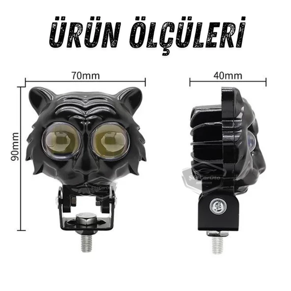 Kedi Göz Sis Farı Çift Renk Sarı-Beyaz 9-60V Araç Motosiklet Off Road Led Lamba Delici Yayıcı Projektör 50W Metal Arazi Çalışma Lambası 1 Adet - 4