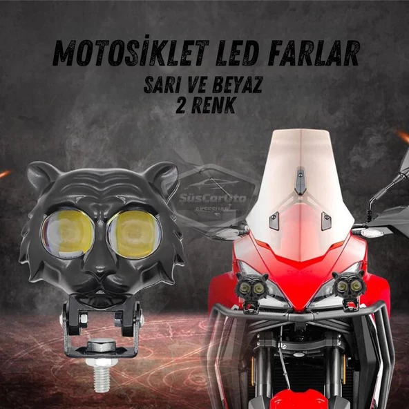 Kedi Göz Sis Farı Çift Renk Sarı-Beyaz 9-60V Araç Motosiklet Off Road Led Lamba Delici Yayıcı Projektör 50W Metal Arazi Çalışma Lambası 1 Adet - 5